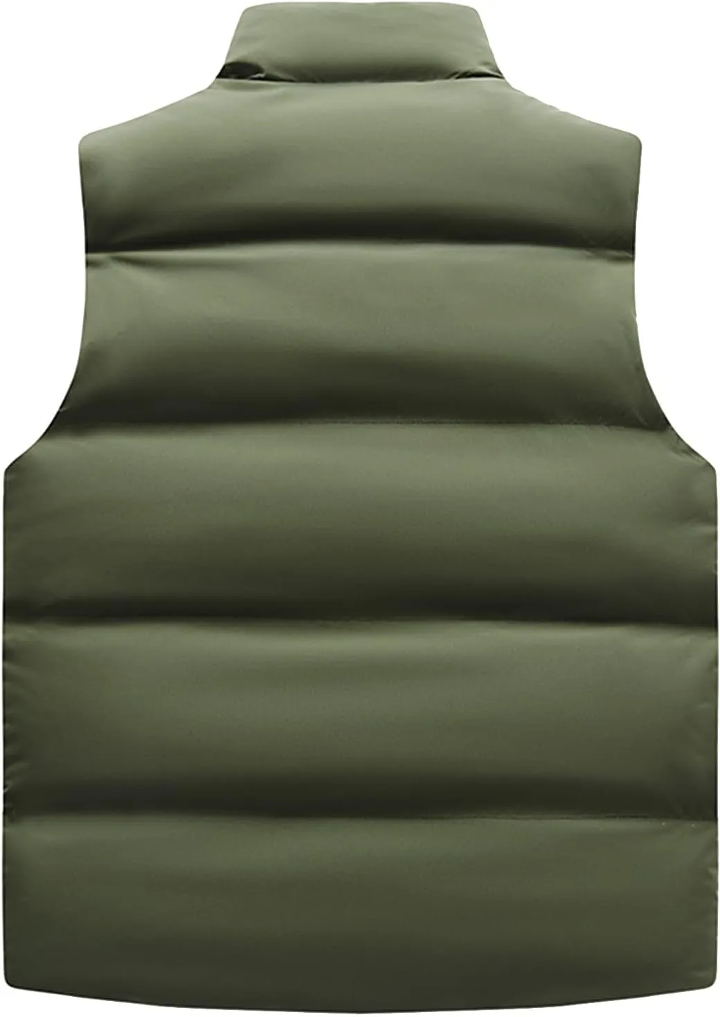 ADHOWBEW Puffer Vest Men Winter Casual Warm Zip Up Sleeveless Stand Collar Vest
