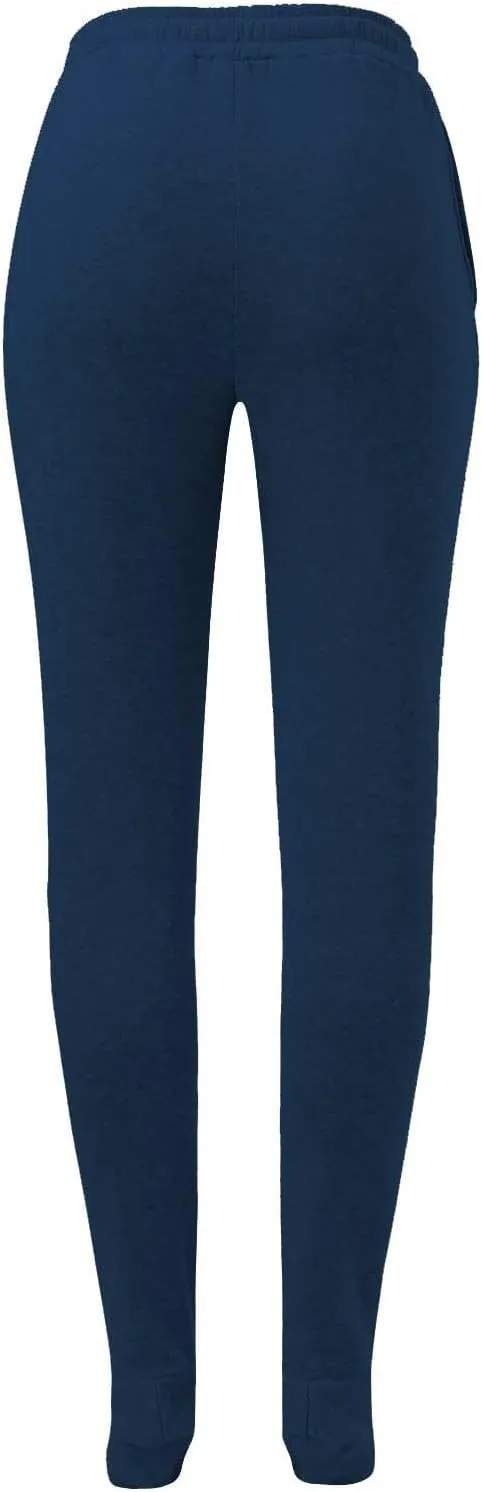 Adult Footed Sweatpants for Women Fleece Lined with Pockets Warm Footing Pajama Pants Drawstring Elastic Waisted Lounge