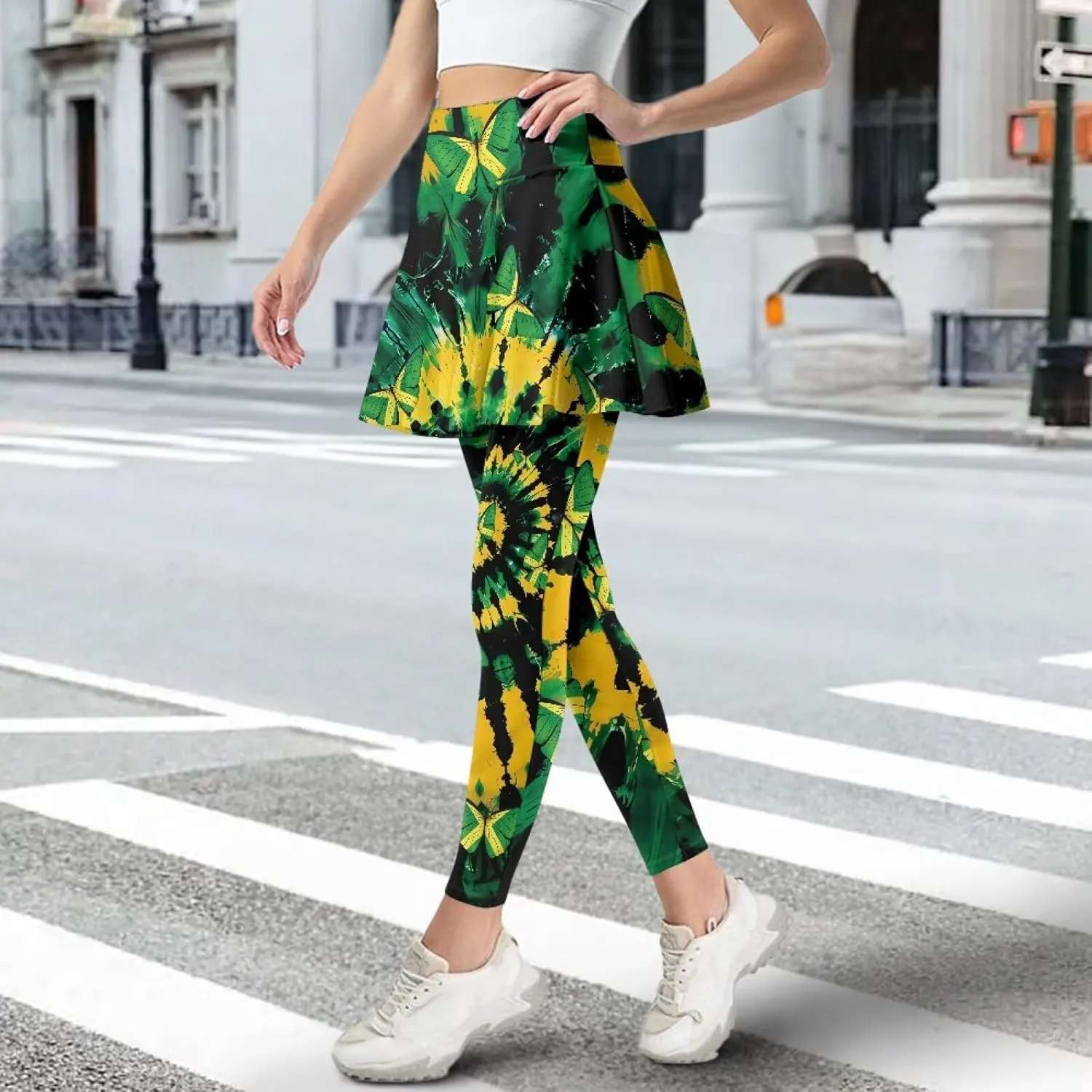 AFPANQZ Skirted Leggings for Women High Waisted Casual Butt Lift Leggings Winter Fall Gym Yoga Sport Yoga Pants