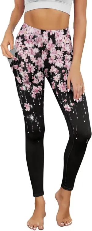 AFPANQZ Women's Yoga Leggings Tummy Control High Waisted Yoga Pants with Pockets Gym Fitness Stretch Capri Athletic Pants