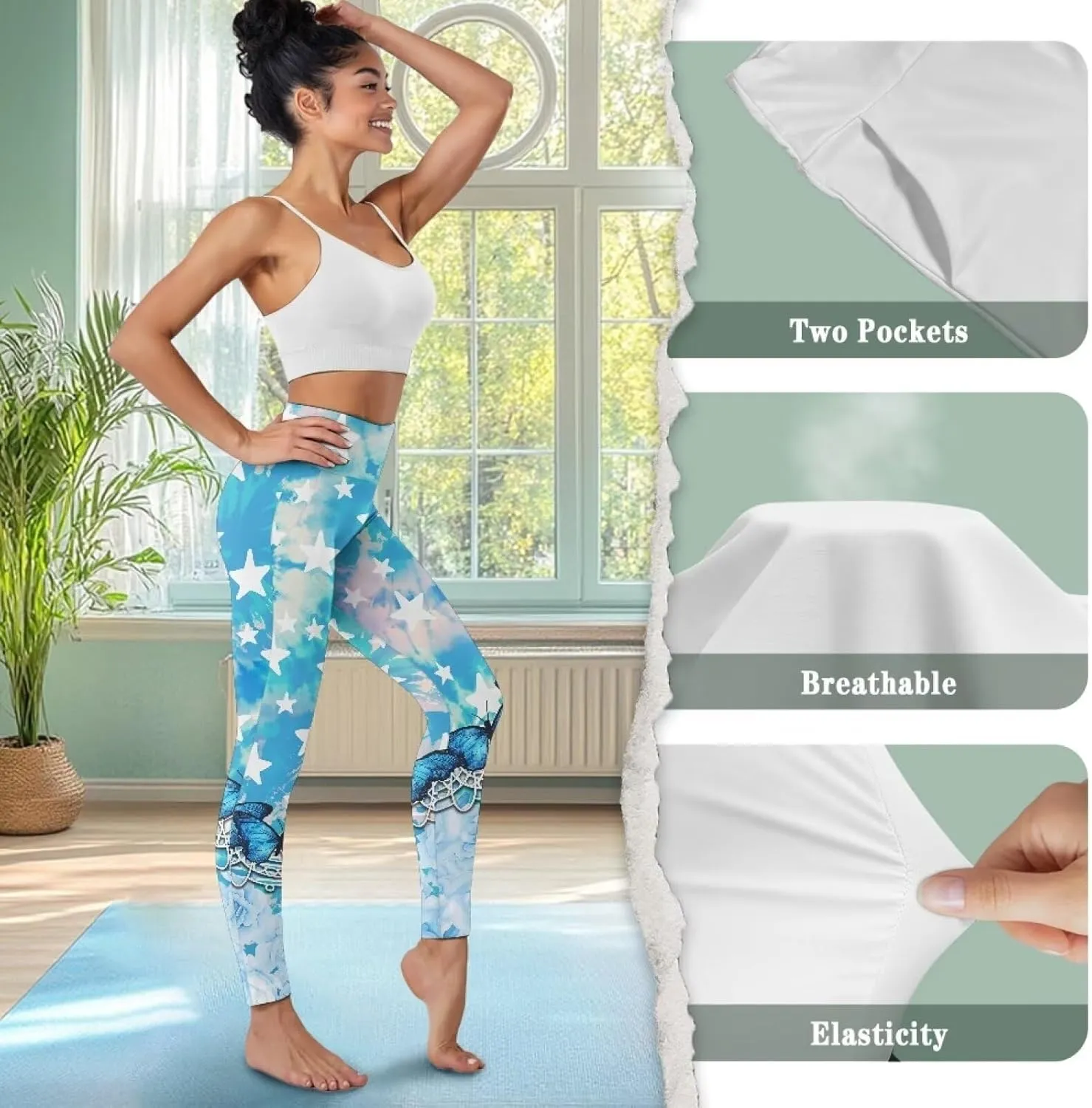 AFPANQZ Women's Yoga Leggings with Pockets Seamless Yoga Pants Casual Pants for Girls Running Dance Fitness Pants