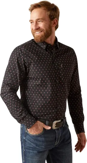 ARIAT Men's Merrick Stretch Modern Fit Shirt - Black, XX-Large