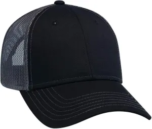 Ashen Fane 6 Panel Low Profile Contrast Vertical Mesh Back Snapback Hat
