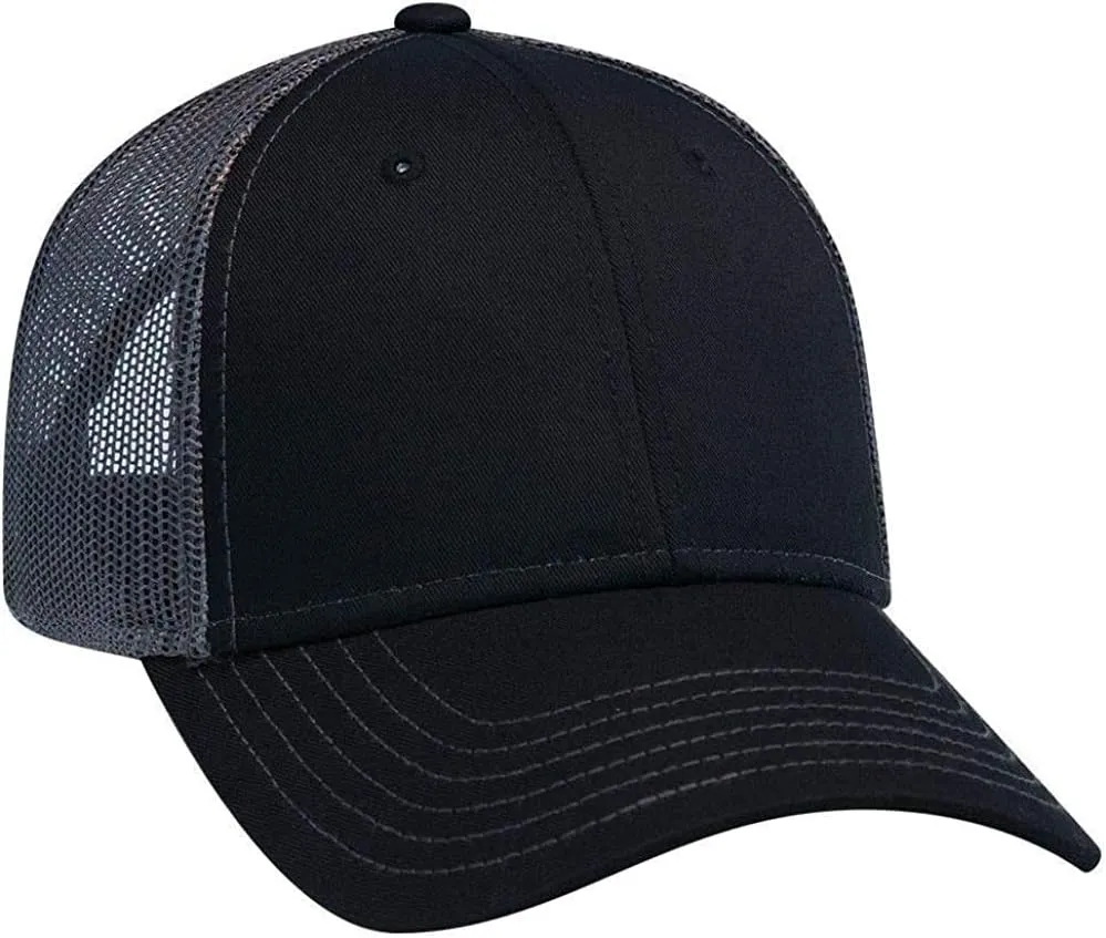 Ashen Fane 6 Panel Low Profile Contrast Vertical Mesh Back Snapback Hat