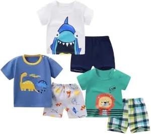Baby Boy Shorts Set - Toddler Summer Clothes with Dinosaur Cotton Tops   Shorts Outfits Clothing 6 Months-4 Year