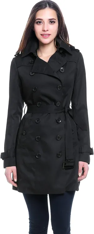 BGSD Women Viv Waterproof Hooded Mid Length Trench Coat