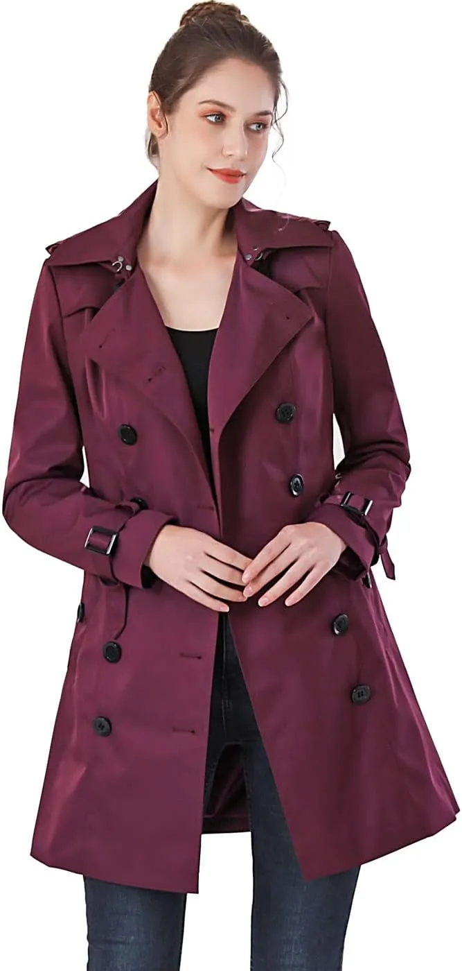 BGSD Women Viv Waterproof Hooded Mid Length Trench Coat