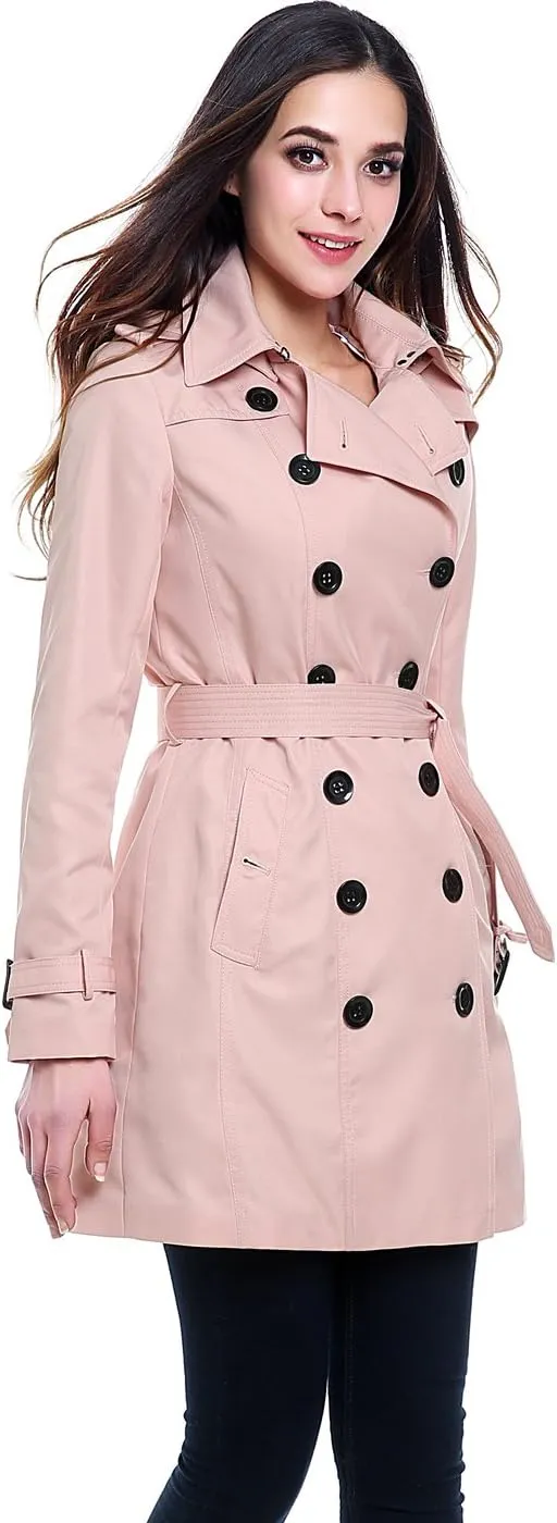 BGSD Women Viv Waterproof Hooded Mid Length Trench Coat