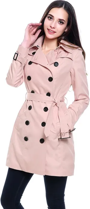 BGSD Women Viv Waterproof Hooded Mid Length Trench Coat