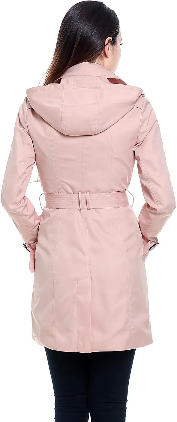 BGSD Women Viv Waterproof Hooded Mid Length Trench Coat