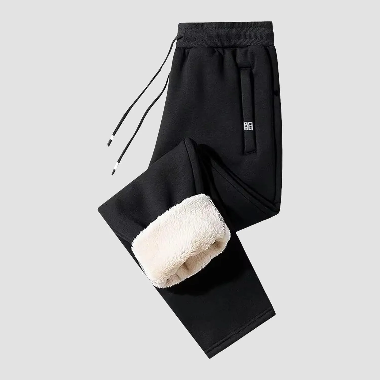 BIFUTON Fleece Lined Pants Men,Men's Warm Fleece Pants Sherpa Lined Sweatpants Winter Running Joggers Pants Outdoor Trousers