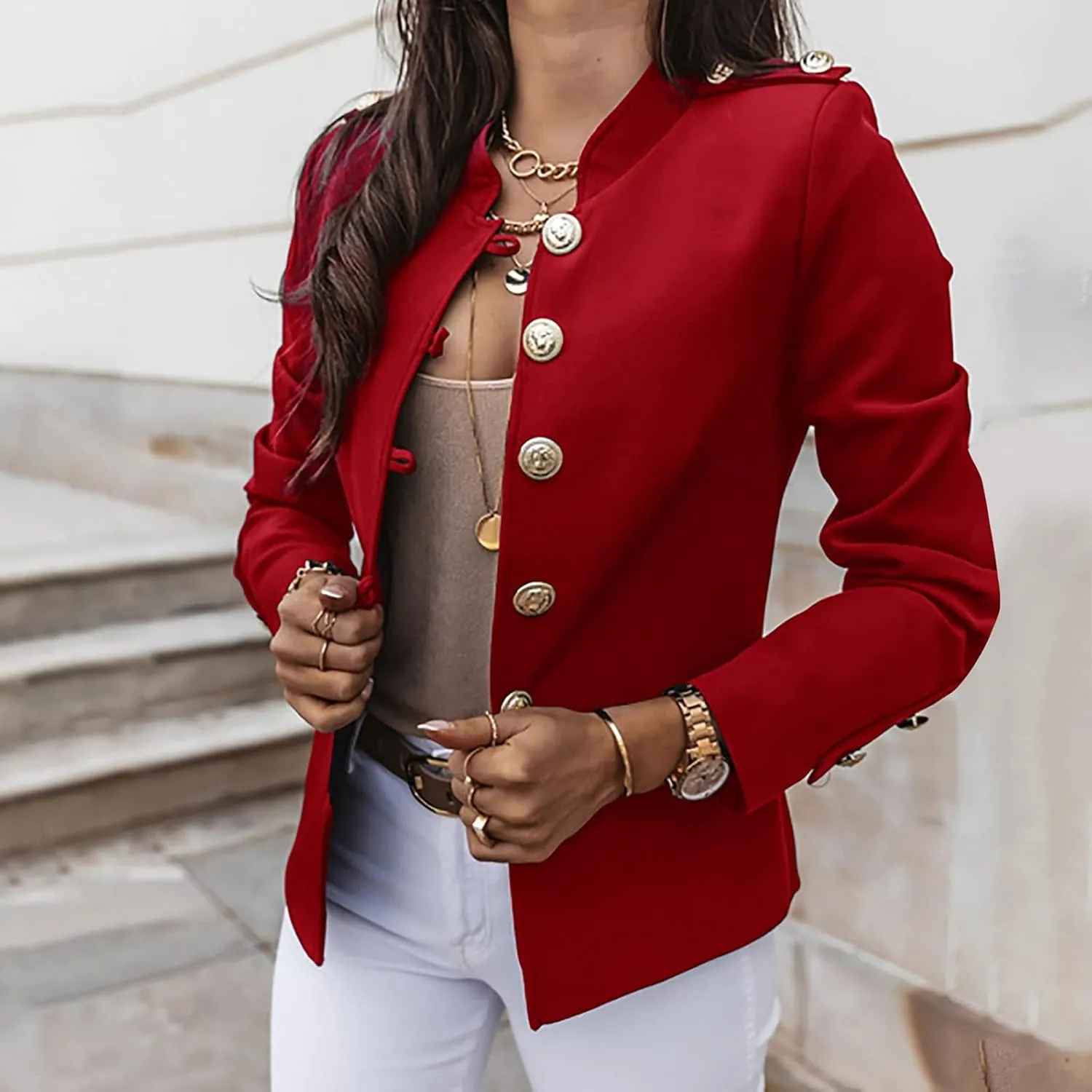 Blazers for Women Business Casual 2024 Sleeve Lapel Suit Small Jacket Blazer Dressy Work Suit Jackets Office Attire