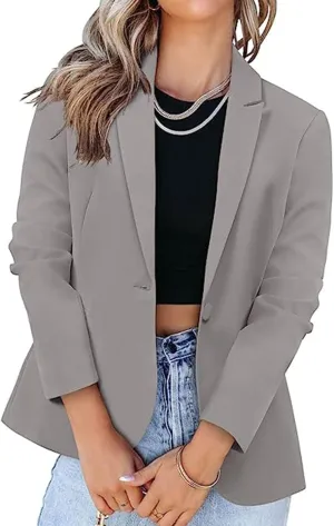 Blazers for Women Business Casual Blazer Long Sleeve Open Front Work Office Blazer Professional Suit Jacket Pockets
