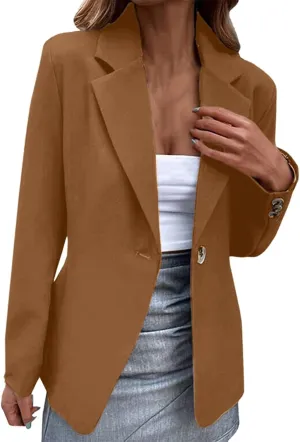 Blazers for Women Suit Jackets 3/4 Sleeve Jacket Formal Solid Coat Women's 2024 Fall Business Blazers Business