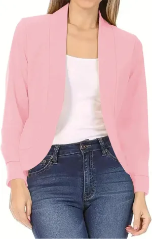 Blazers for Women Suit Jackets 3/4 Sleeve Jacket Formal Solid Coat Women's 2024 Fall Business Blazers Business
