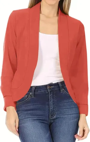 Blazers for Women Suit Jackets 3/4 Sleeve Jacket Formal Solid Coat Women's 2024 Fall Business Blazers Business
