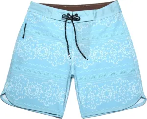 Blue Flower Printed Boardshorts Men's Surf Swim Trunk Quick-Dry Thin Beach Shorts Swimwear