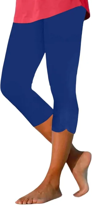 Capri Leggings for Women 2025 High Waisted Yoga Pants Lightweight Comfortable Solid Color Soft Casual Cropped Pants