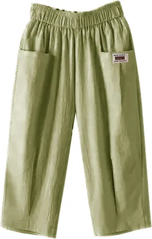 Capris Pants Bermuda Shorts for Women Casual Summer Beach Drawstring Shorts Knee Length Loose Cute Vacation Short