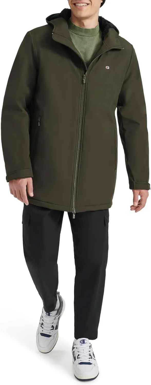 Champion Men's Mid-Length Soft Shell Performance Jacket with Sherpa Lining