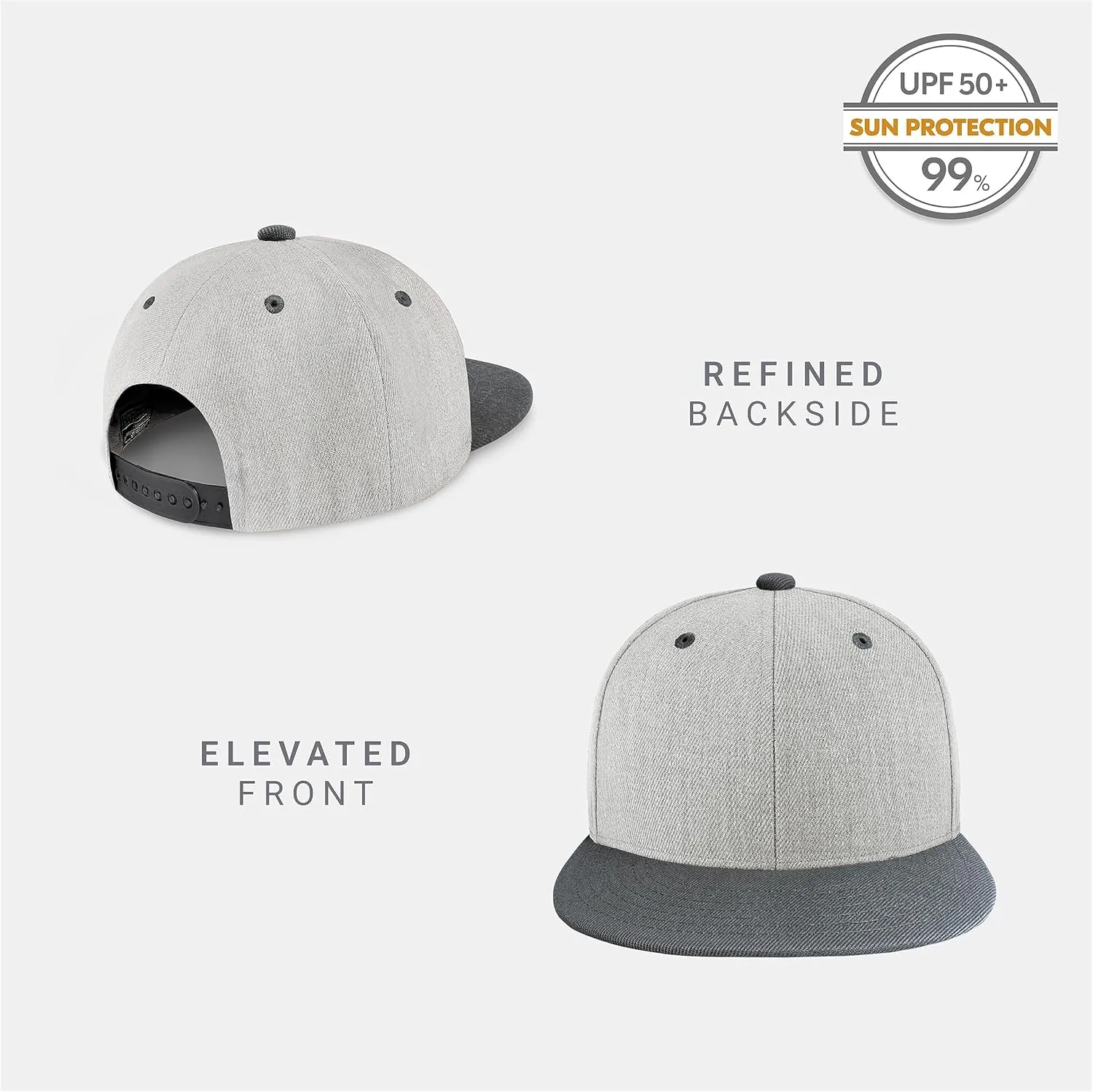CHOK.LIDS Flat Bill Visor Classic Snapback Hat Blank Adjustable Brim High Top End Trendy Color Style Plain Tone Baseball Cap