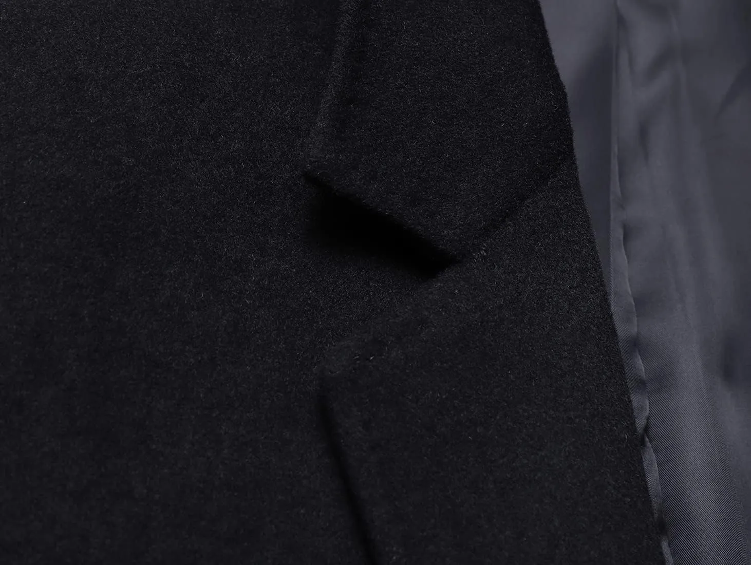 chouyatou Men's Mid-Length Single Breasted Wool Blend Top Coat