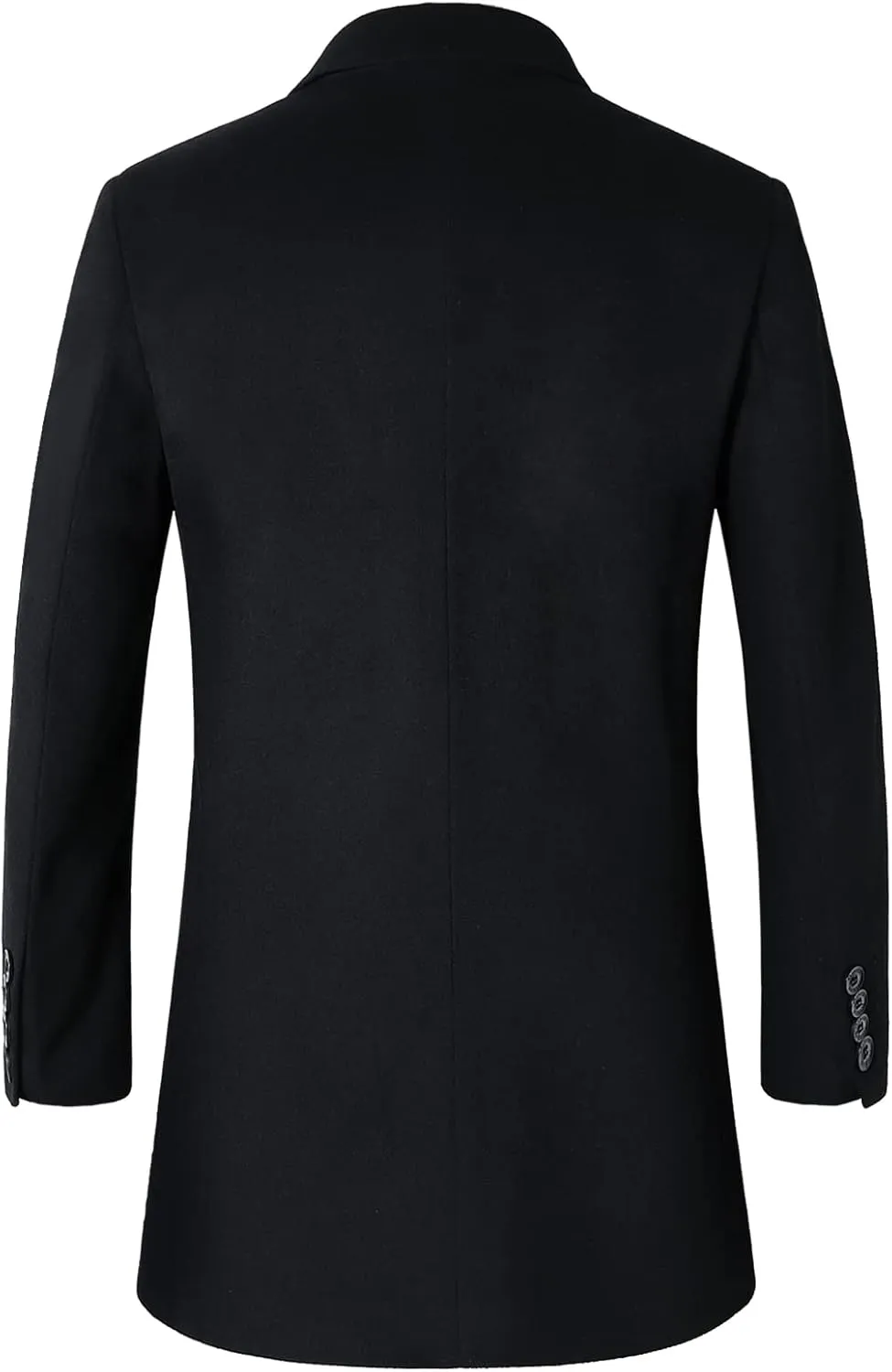 chouyatou Men's Mid-Length Single Breasted Wool Blend Top Coat