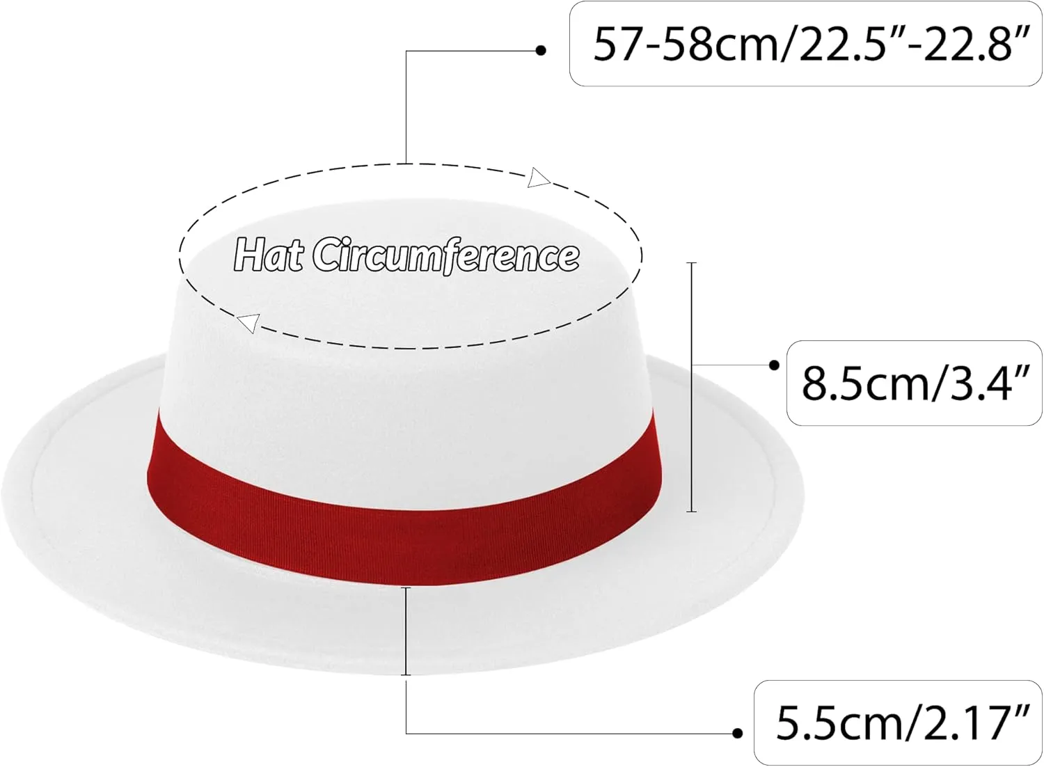 Classic Fedora Hat Two Tone Flat Top Hat with Band Wide Brim Pork Pie Hat Adjustable Patchwork Colors Panama Hat