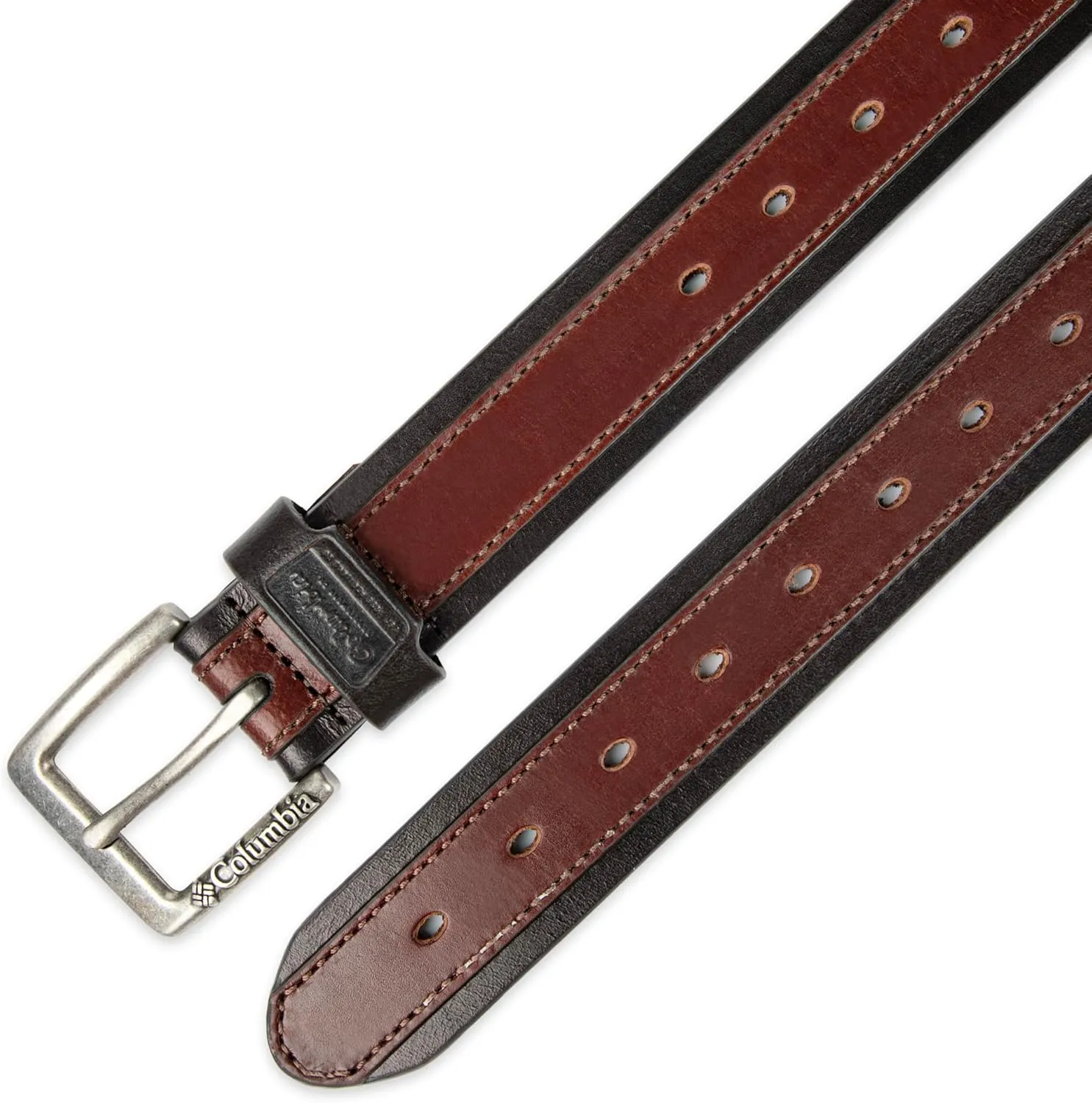 Columbia Men's Classic Logo Belt-Casual Dress with Single Prong Buckle for Jeans Khakis