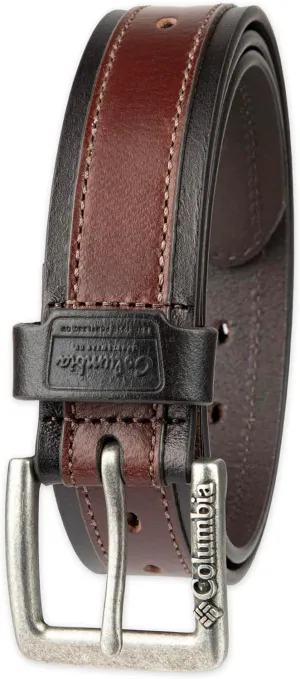 Columbia Men's Classic Logo Belt-Casual Dress with Single Prong Buckle for Jeans Khakis
