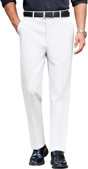 COOFANDY Mens Classic Casual Dress Pants Expandable Waist Suit Pant Slim Fit Flat Front Slacks