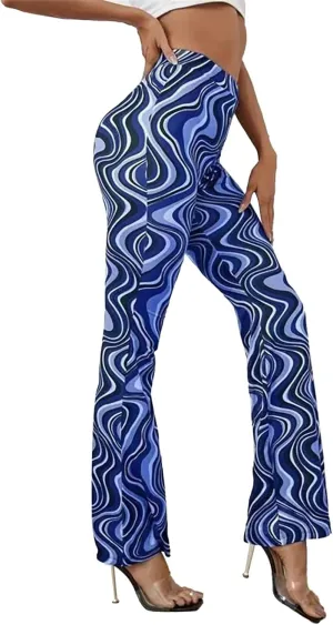 Crazy Yoga Leggings for Women Flared Pants Fitness Yoga Pants Fold Over Leggings for Women High Waist Yoga Pants