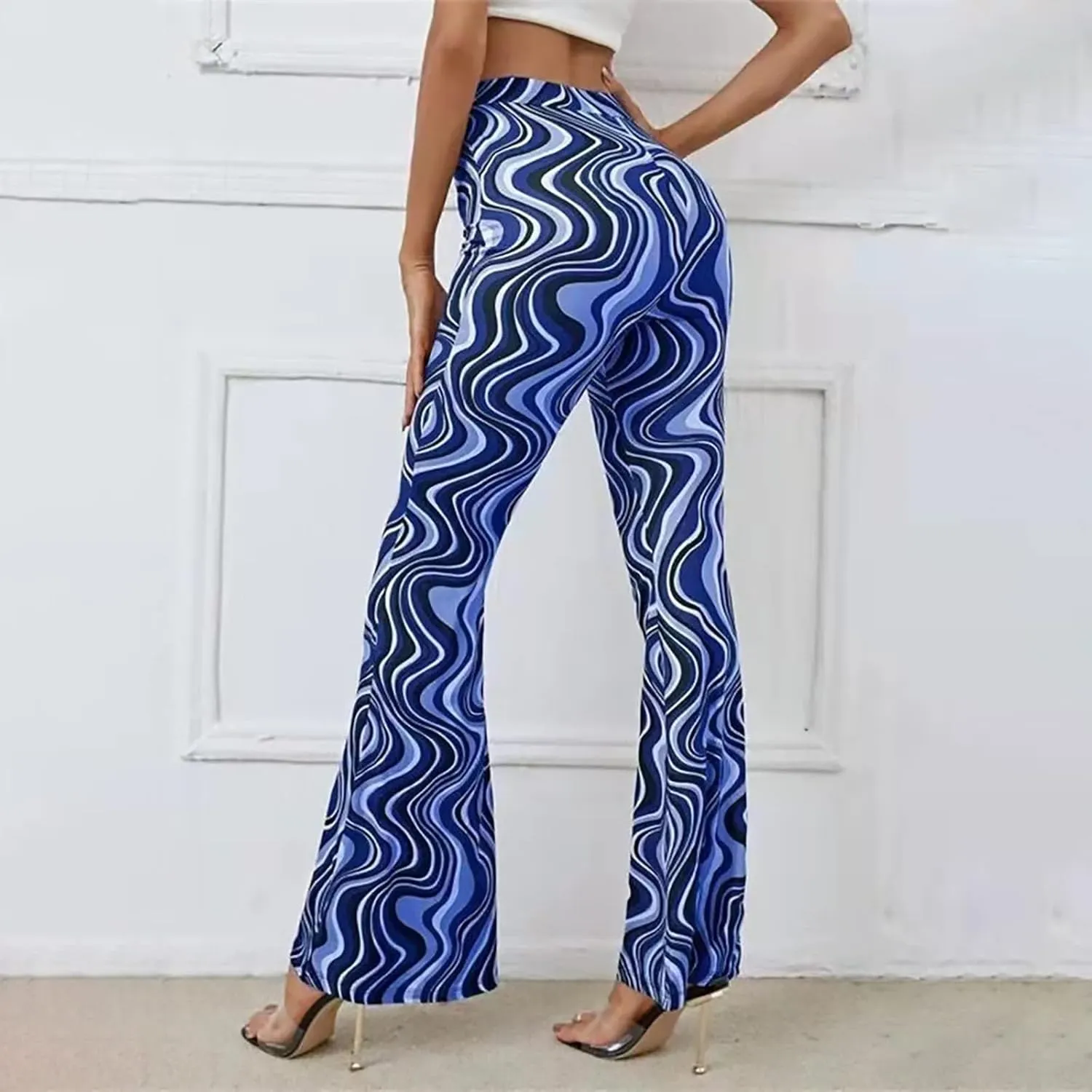 Crazy Yoga Leggings for Women Flared Pants Fitness Yoga Pants Fold Over Leggings for Women High Waist Yoga Pants