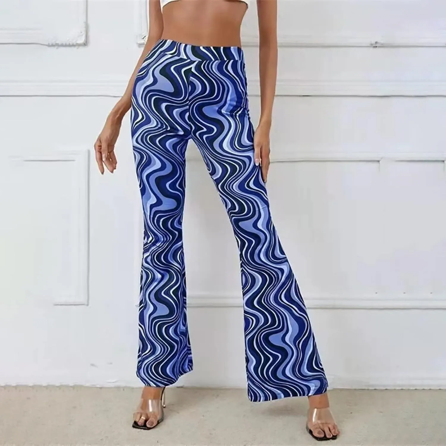 Crazy Yoga Leggings for Women Flared Pants Fitness Yoga Pants Fold Over Leggings for Women High Waist Yoga Pants