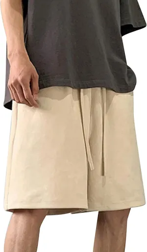 CRNTCEM Men's Lightweight Lounge Shorts Drawstring Outdoor Hiking Workout Shorts Summer Baggy Athletic Beach Yoga Shorts