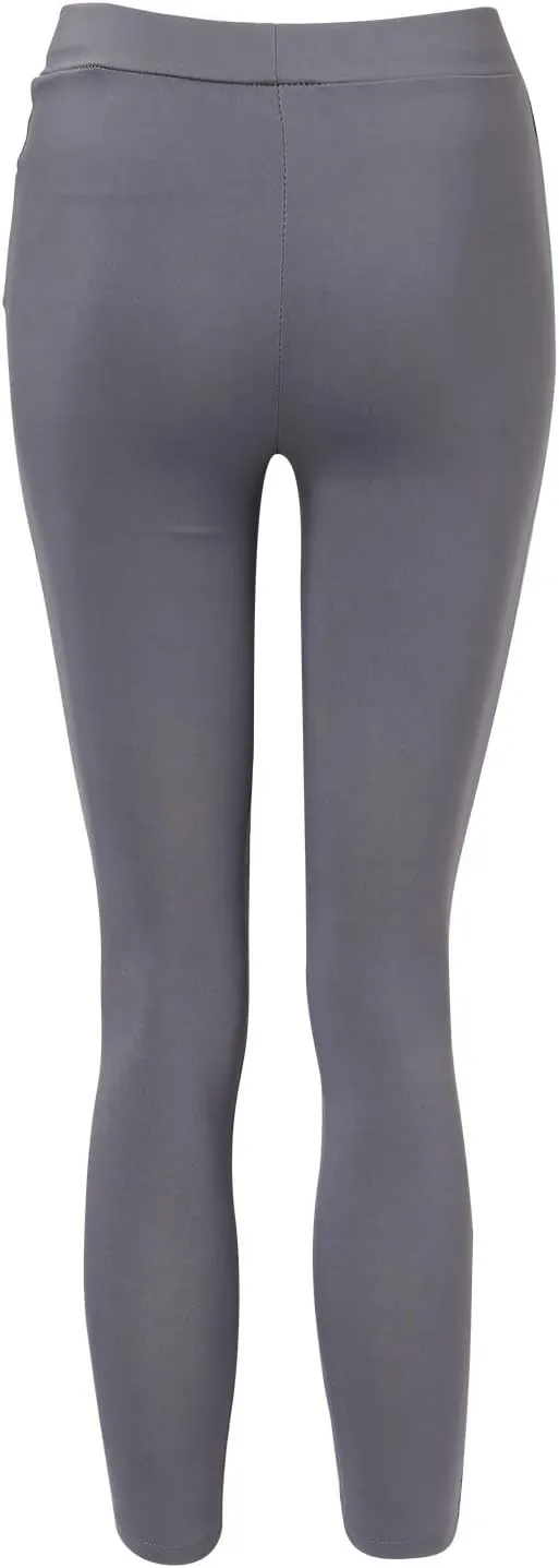 CRNTCEM Womens Cotton Jeggings for Women High Waisted Stretch Skinny Moto Biker Leggings Pleated Slim Pull-On Pencil Pants