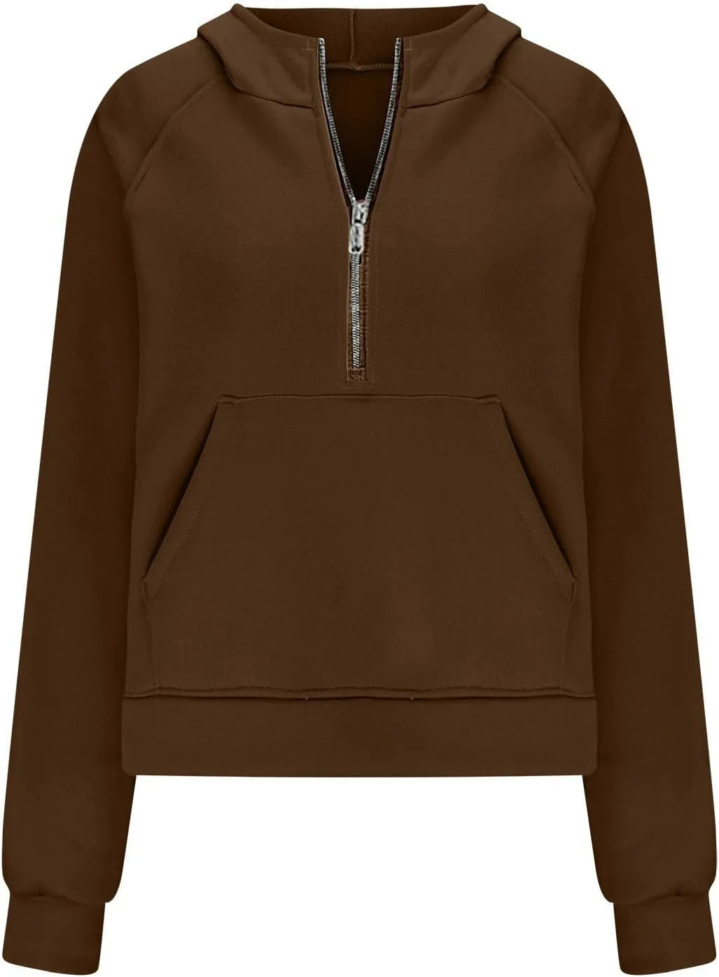 Dademeo Women Half Zip Cropped Hoodies Sweatshirt Fleece Long Sleeve Pocket Pullover Outerwear Tops Y2k Fall Fashion Outfits