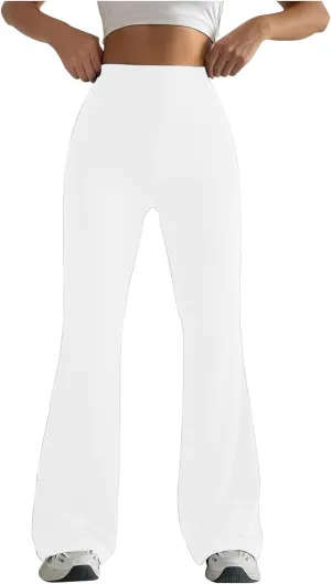 DASAYO Wide Leg Trousers Women High Waist Tummy Control Butt Lifting Flare Yoga Pants Stretchy Workout Bootcut Leggings