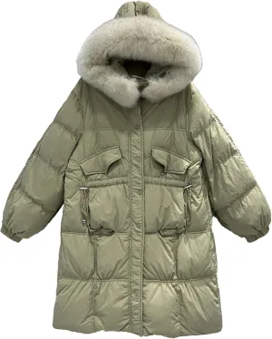 Dcvmvmn Women's Mid-Length Down Jacket Winter Thickened Long Sleeve Puffer Coat Female Thick Oversize Loose Coats