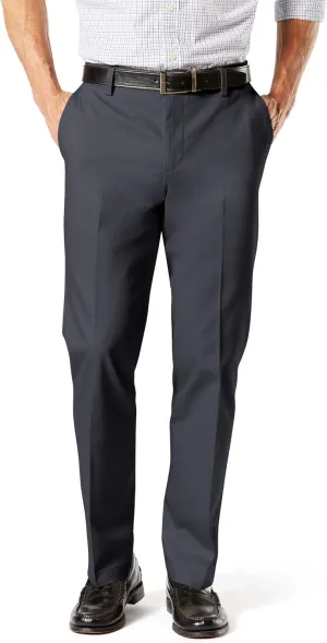 Dockers Men's Straight Fit Signature Lux Cotton Stretch Khaki Pant-Creased, Steelhead, 40W x 32L