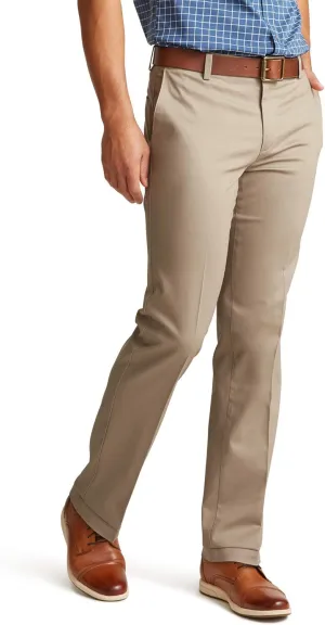 Dockers Men's Straight Fit Signature Lux Cotton Stretch Khaki Pant-Creased, Timberwolf, 38W x 32L