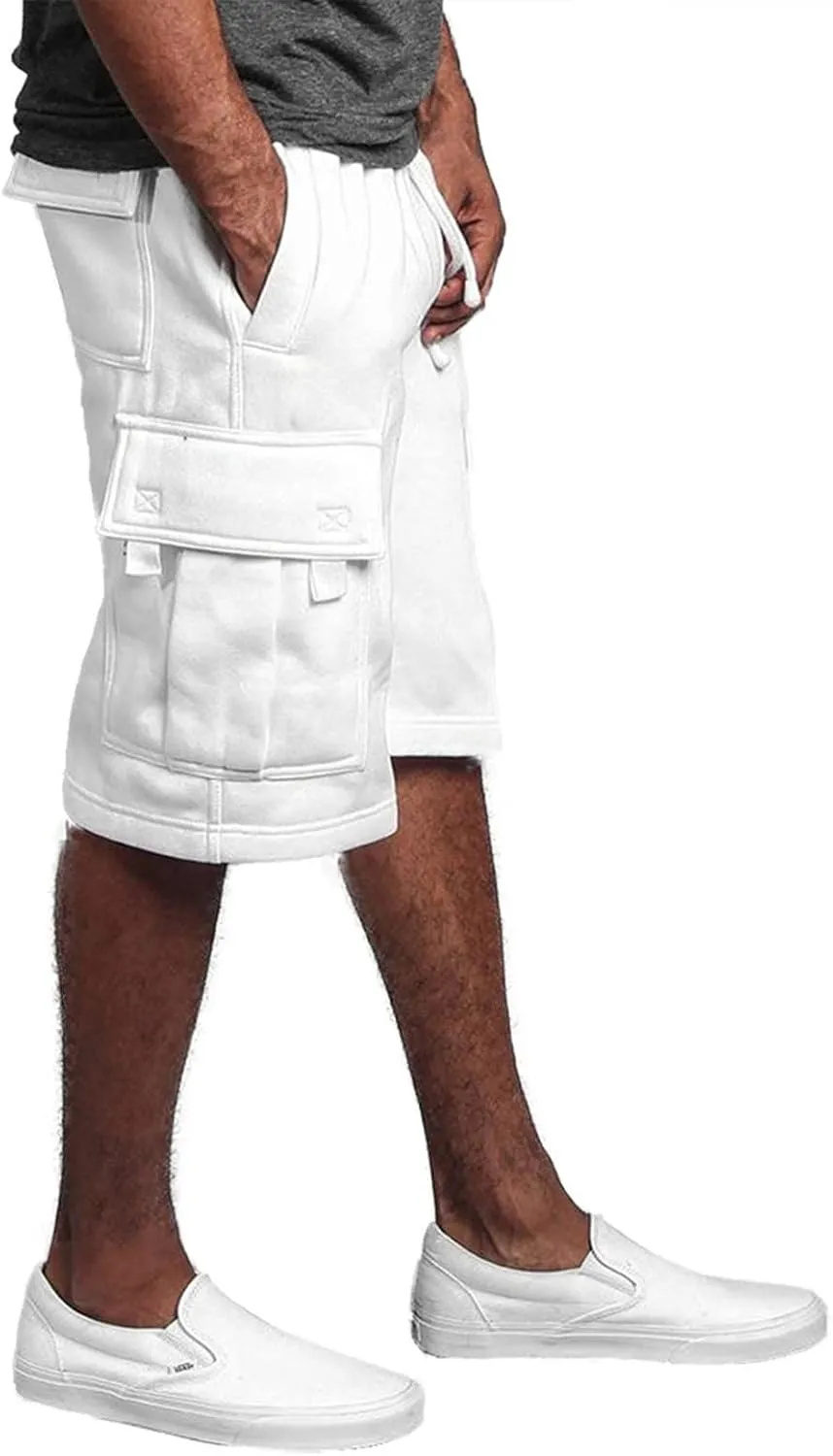 Drawstring Shorts Men 2023 Classic Fit Elastic Waist Cotton Linen Shorts with Pockets Summer Beach Cargo Shorts