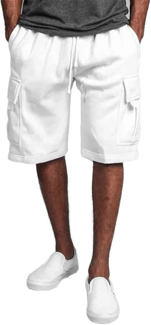 Drawstring Shorts Men 2023 Classic Fit Elastic Waist Cotton Linen Shorts with Pockets Summer Beach Cargo Shorts