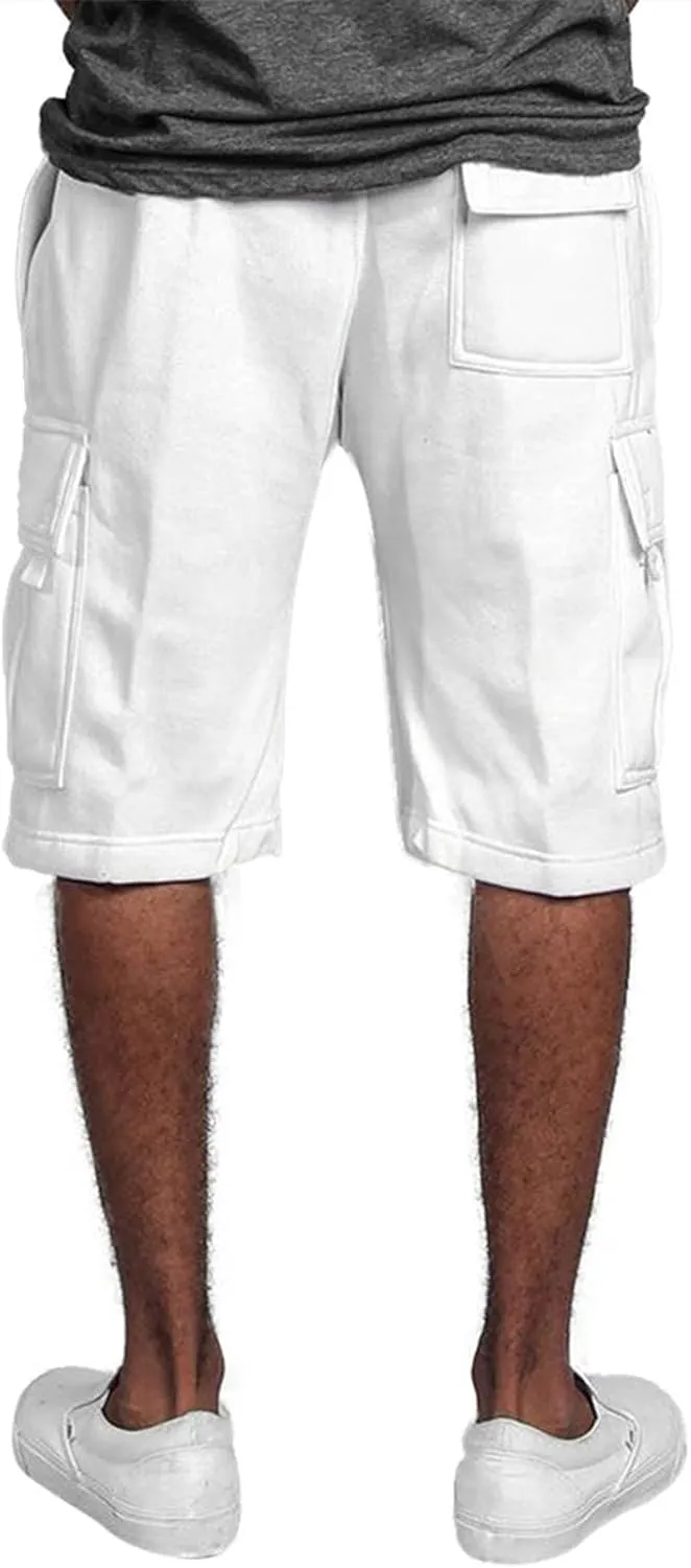 Drawstring Shorts Men 2023 Classic Fit Elastic Waist Cotton Linen Shorts with Pockets Summer Beach Cargo Shorts