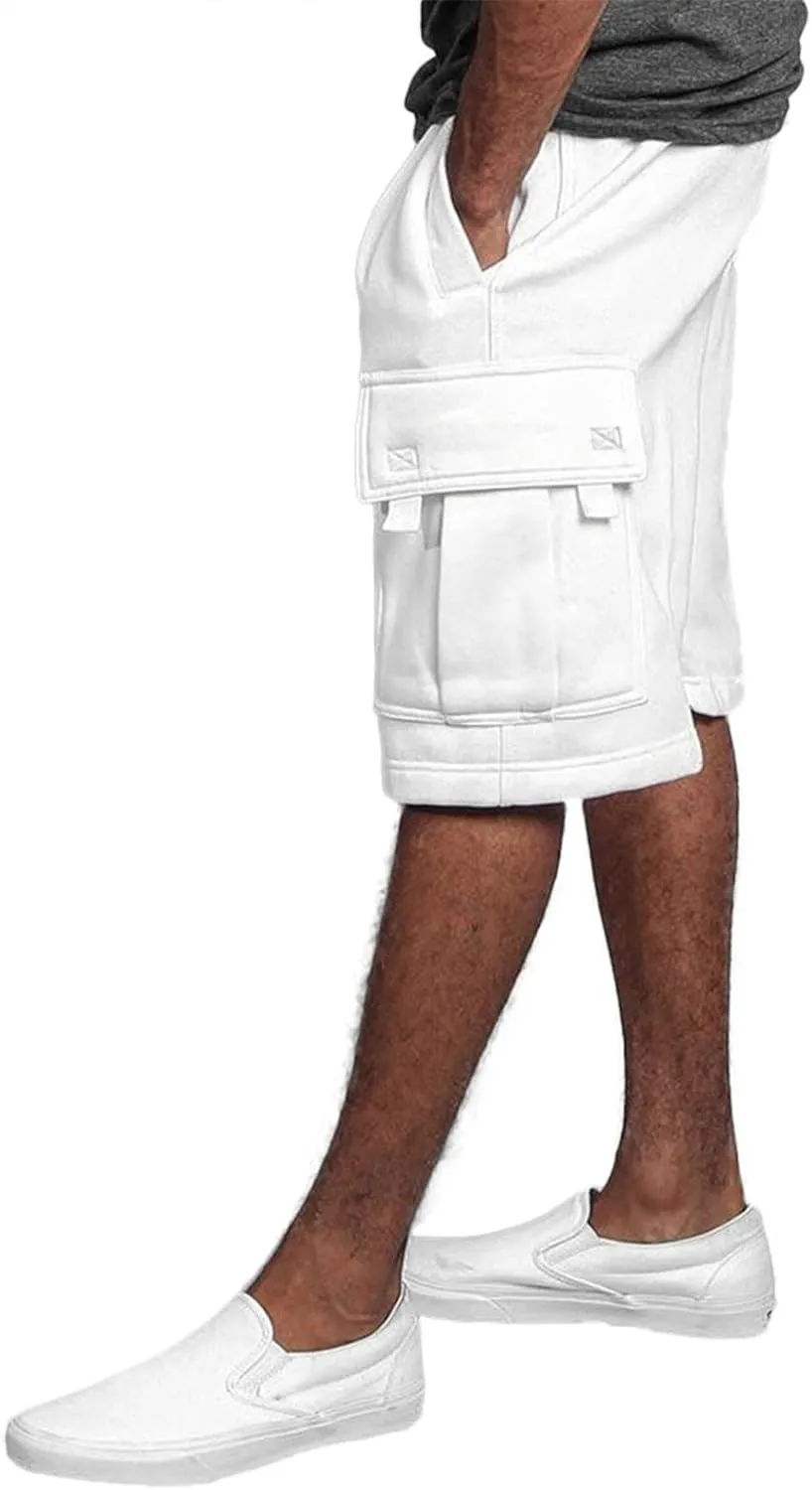 Drawstring Shorts Men 2023 Classic Fit Elastic Waist Cotton Linen Shorts with Pockets Summer Beach Cargo Shorts
