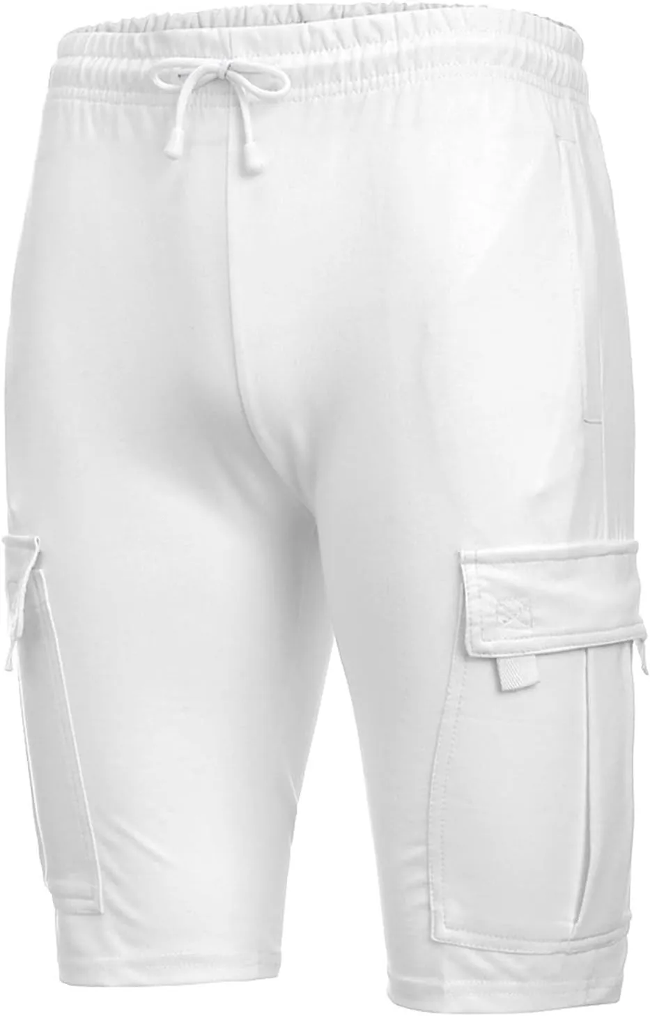 Drawstring Shorts Men 2023 Classic Fit Elastic Waist Cotton Linen Shorts with Pockets Summer Beach Cargo Shorts