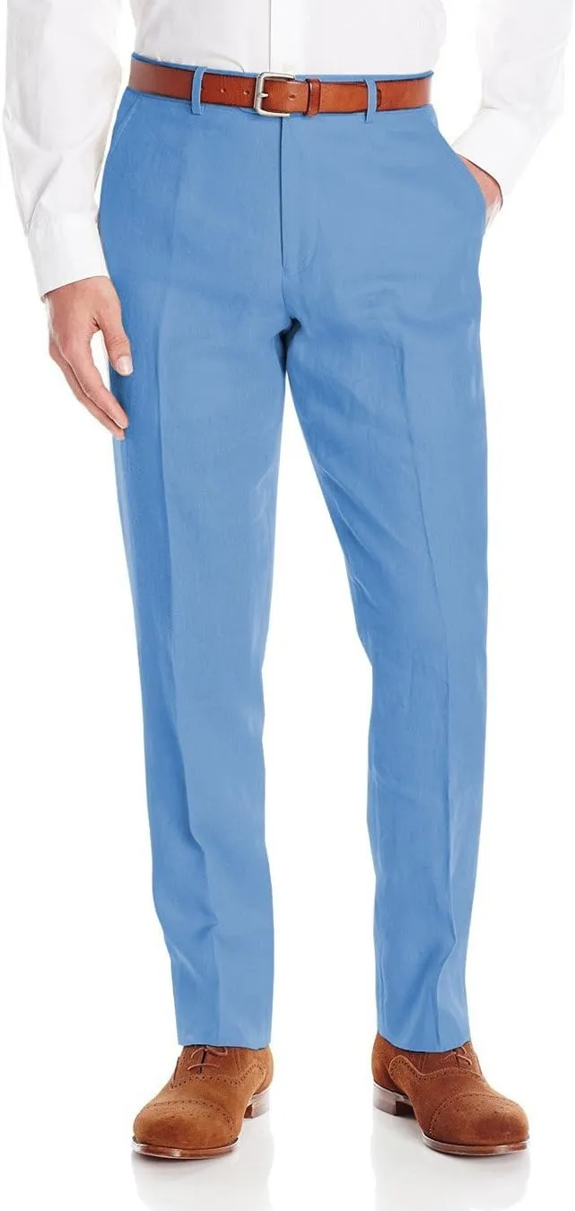 DTI GV Executive Men's Modern Fit Linen Suit 2 Button Summer Blazer with Pants