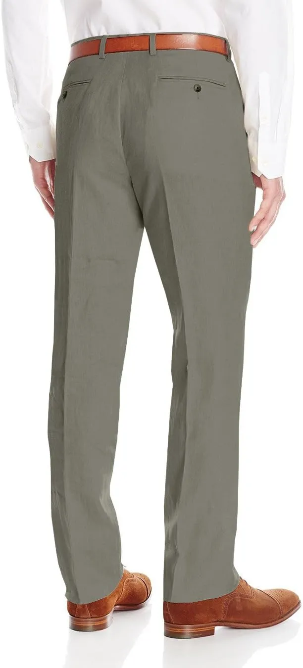 DTI GV Executive Men's Modern Fit Linen Suit 2 Button Summer Blazer with Pants