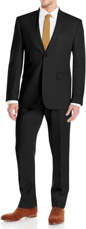 DTI GV Executive Men's Modern Fit Linen Suit 2 Button Summer Blazer with Pants