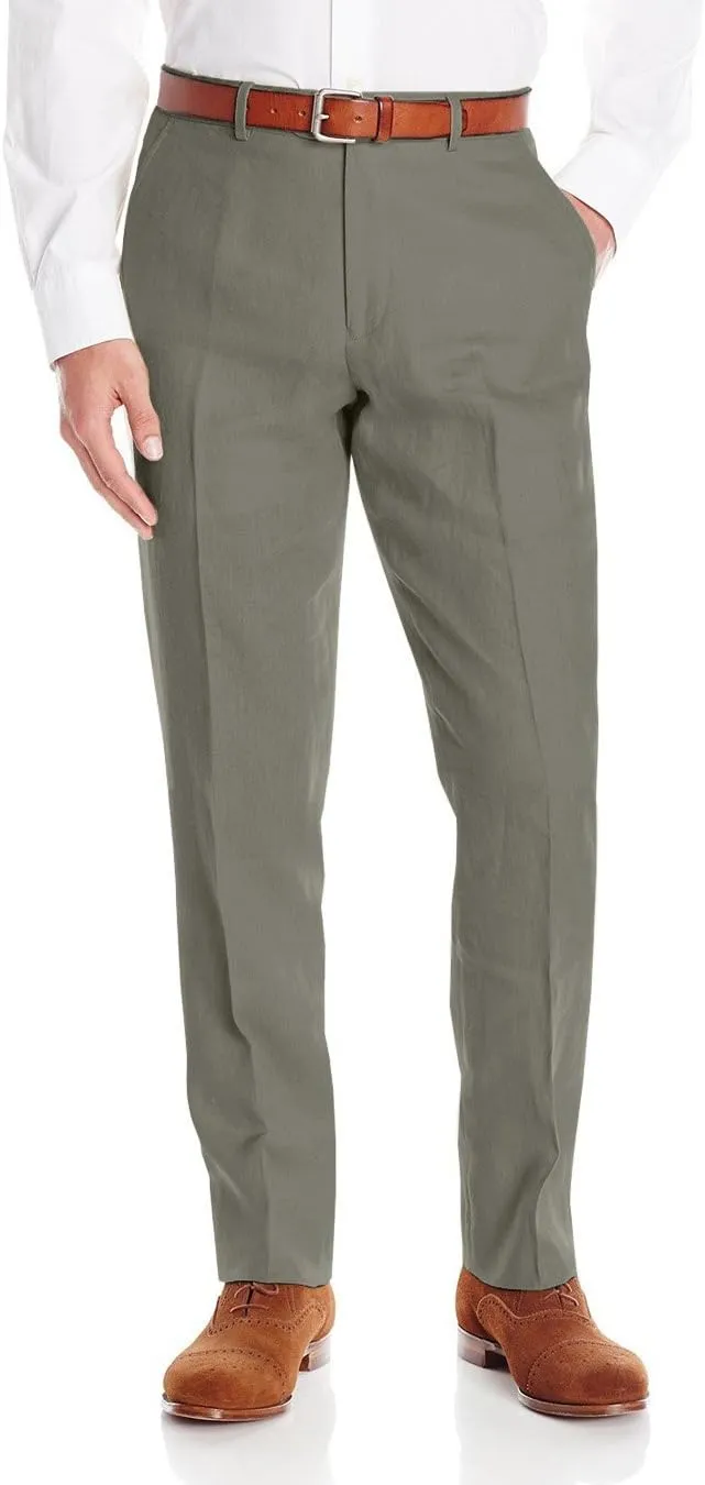 DTI GV Executive Men's Modern Fit Linen Suit 2 Button Summer Blazer with Pants